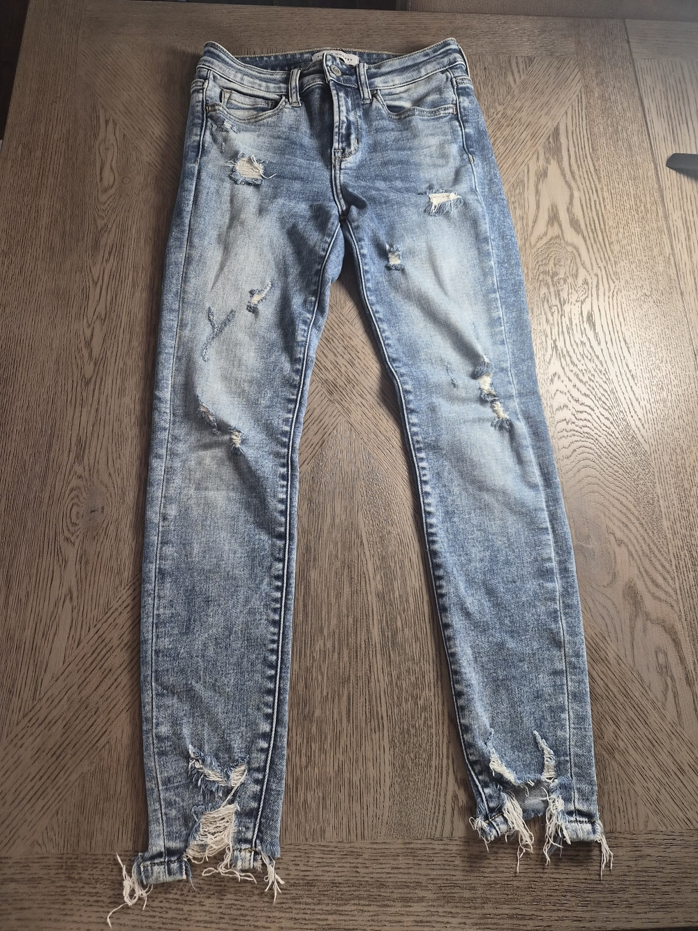 Flying Monkey Light Blue Distressed Skinny Jeans